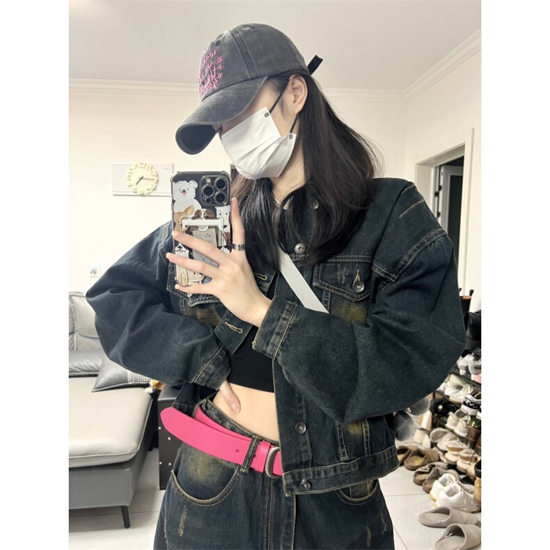 HSL2901批85限128潮牌水洗做旧扎染美式方领夹克外套,男装夹克,电商A089-1
