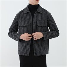 真模阿尔巴卡双面羊绒条纹翻领外套毛呢大衣男Y8889P315控428，男装毛呢大衣，电商D230