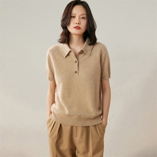 2025年秋季通勤长袖女士polo领羊绒衫，女装羊绒衫，贝美羊绒