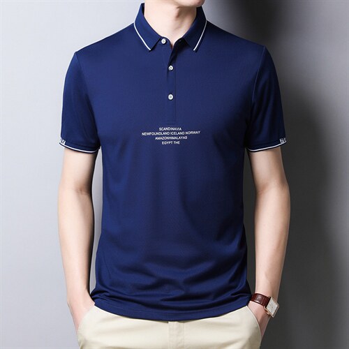 polo衫男2023夏季新款棉质翻领夏季潮流衣服时尚男士POLO男装图片