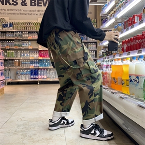 迷彩工装裤男秋季潮牌直筒垂感休闲裤子K68P42图片