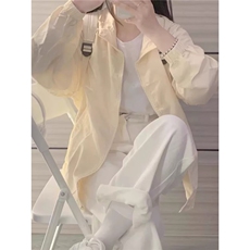 ins简约原宿气质无品牌新款潮流冰丝防晒衣女宽松连帽开衫防晒服，男装防晒衣，星座1210-1