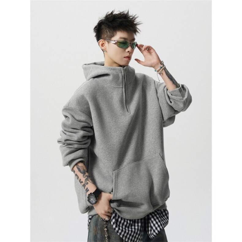 706-LK1193-P55特P现货秋季重磅半拉链连帽卫衣情侣休闲上衣,男装卫衣,星座706