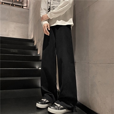 杏色弯刀工装裤男款春秋季新款美式高街潮牌宽松阔腿拖地休闲长裤，男装休闲裤，电商B315