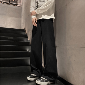 杏色弯刀工装裤男款春秋季新款美式高街潮牌宽松阔腿拖地休闲长裤图片
