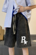 2026春夏新款R星水洗纯棉短裤XZ604-DK103-P45控58，男装牛仔裤，星座604