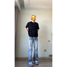 【有货】NZ455HH-特P42冰蓝闪电纹水洗牛仔裤男女宽松裤子，男装牛仔裤，星座1007（原301D）