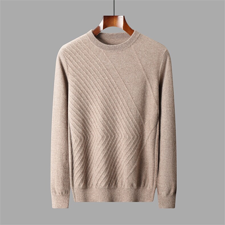 时尚百搭2025简约长袖打底,男装针织衫/毛衣,盛欣羊绒