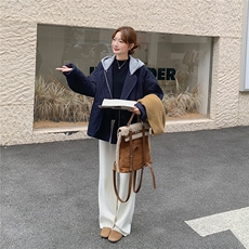 2025秋冬连帽宽松牛仔蓝棉衣2C322-M3005-P175-K245，女装棉衣/棉服，2C322