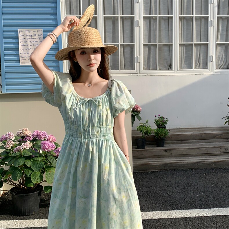 海边度假碎花连衣裙女26年新款夏气质甜美长裙子182-8636P125K188,女装连衣裙,浙宝182A