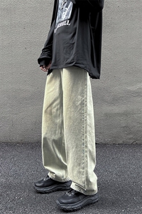 B221 新款秋装美式ins高街小众情侣纯色牛仔裤 LK22048-P55 控78图片