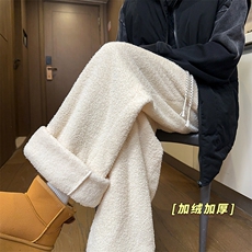 冬季新款保暖卫裤直筒休闲裤加绒东北阔腿裤男5D2121-TP3569，男装休闲裤，电商A102