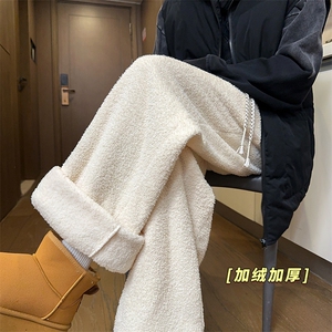 冬季新款保暖卫裤直筒休闲裤加绒东北阔腿裤男 5D2121-TP3569图片