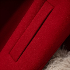 2025百搭时尚翻领纽扣袖口带绒毛设计感大衣，女装双面呢大衣，优远毛呢大衣