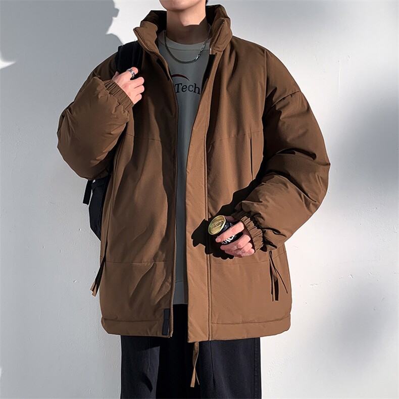 现货美式高街休闲夹克冬季立领纯色三防户外工装加厚棉服外套,男装夹克,电商A443