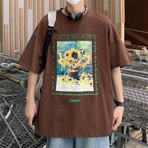 1港风休闲运动情侣大码中性潮短袖T恤男DT7707P25控38图片