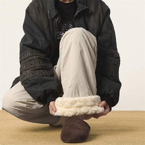 东北外穿羊羔绒棉裤男冬季潮牌加绒加厚防寒防水阔腿拖地滑雪裤子图片