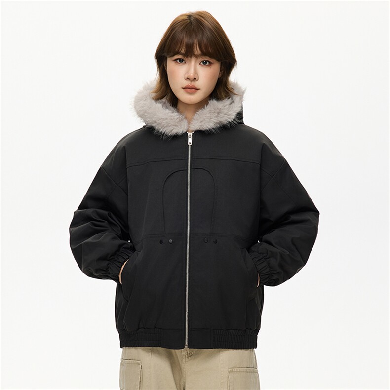 网图男女同款座山雕棉衣男连帽工装冬季加绒棉服男F552P108,男装棉衣,电商D325