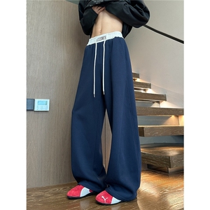 美式运动卫裤男款休闲直筒裤垂感微喇裤子XYK91-P38图片