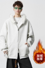 重磅580G！2025秋冬男士毛领开衫卫衣保暖外套WY90特P75，男装棉衣，电商B220