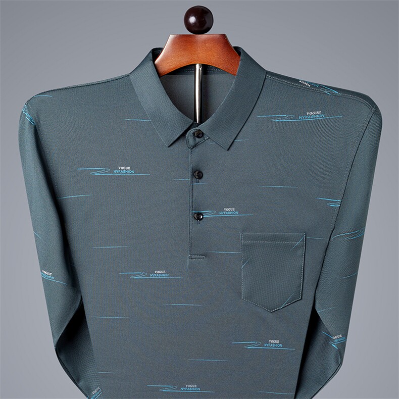 爸爸长袖T恤男翻领打底衫春秋季新款中老年男装百搭宽松上衣服,男装T恤,电商B212（原钱塘6029）