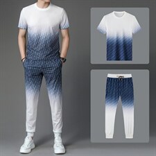 2023夏季新款短袖套装男百搭潮牌中青年男士运动休闲套装，男装休闲套装，电商B212（原钱塘6029）