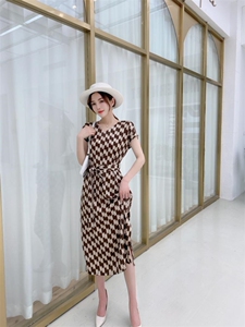 【现货】夏季新款 碎花气质香云纱连衣裙图片