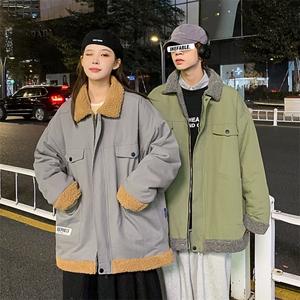2025秋冬潮牌 大码羊羔绒加厚棉衣男女情侣棉服外套 8211 P110图片