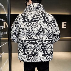 @店主风-冬季新款撞色图案潮流棉衣男时尚上衣-MY519图片