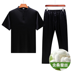 GBN833-6夏季风唐装纯香云纱短袖爸爸装套装，男装休闲套装，电商B360