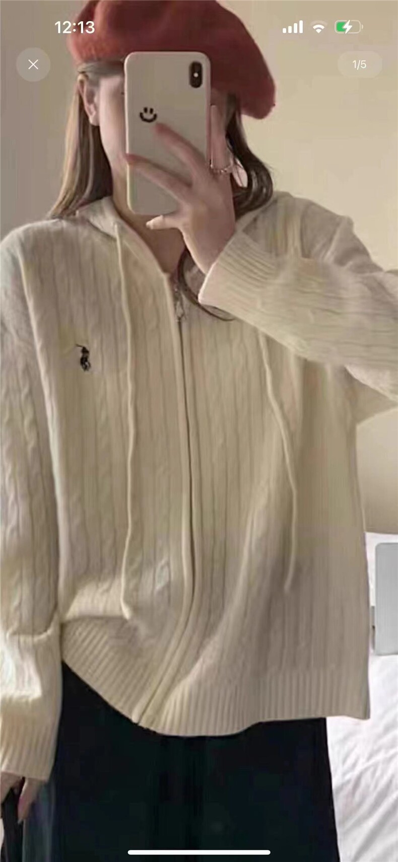 女装刺绣双股精纺扭花拉链帽衫百搭显瘦针织衫舒适保暖羊毛毛衣,针织衫/毛衣,鑫之绒
