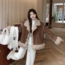 现货主推！！羊羔毛皮毛一体外套2C205-8878-P195-K278，女装棉衣/棉服，2C205