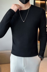 店主风小伙秋冬男纯色圆领套头针织长袖毛衣男士301A-1/M63/P38，男装针织衫/毛衣，星座301A-1