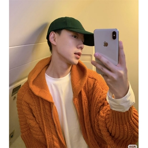 美式慵懒休闲连帽针织衫毛衣男秋冬时髦多巴胺帽衫外套NB114 P65图片