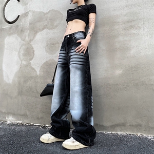 B221 美式ins高街暗黑重工艺宽松直筒牛仔裤 LK23125-P65 控88图片