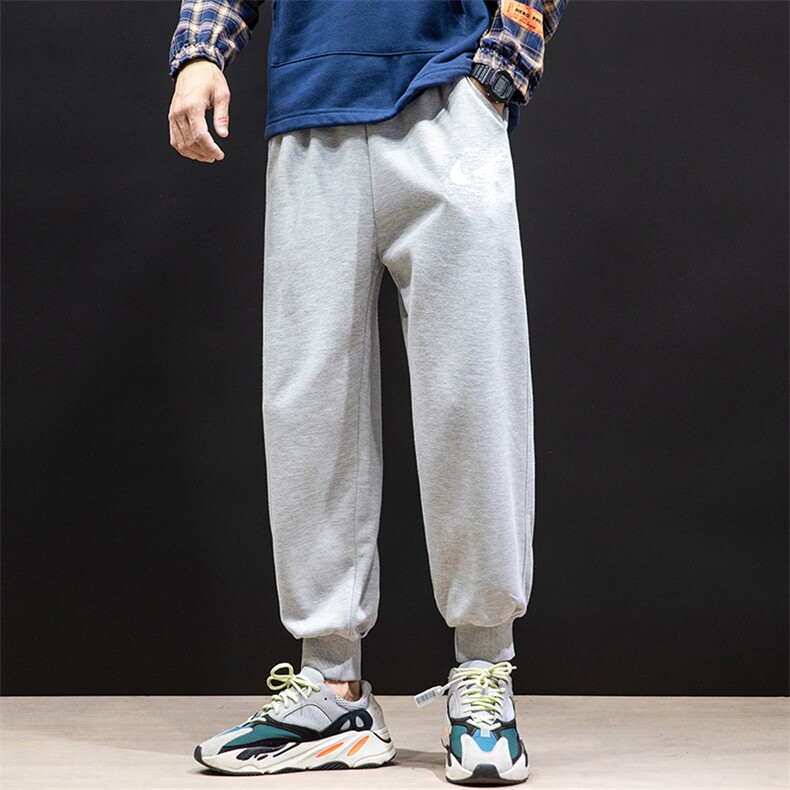 K12111-P40加绒P50束脚纯棉运动裤男士休闲裤大码宽松卫裤男,男装休闲裤,电商A040A