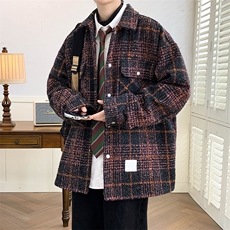 秋上新青少年时尚格子衬衫潮牌翻领上衣外套男女8362-P90控价128，男装衬衫，电商A441-1