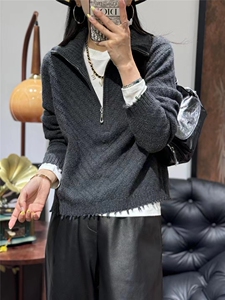 山羊绒秋冬显瘦POLO领女打底衫保暖长袖套头图片