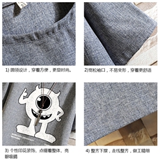 风复古亚麻短袖男棉麻t恤男半袖砖墙挂拍ZT71327-P35，男装T恤，电商A040A