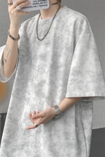 8XL-M青少年扎染短袖t恤休闲运动套装男生夏季宽松大码TZ38001P55，男装T恤，电商B312