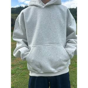 抖音得物高品质二开 秋冬美式高街重磅结构辑明线连帽卫衣外套W75图片