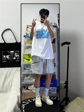 美式潮牌短裤男夏季痞帅大码宽松动休闲五分裤FD2221P38，男装休闲裤，星座1116-2