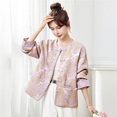 现货2026年春季中式新款时尚简约短外套款号62316，女装短外套，靓衣阁