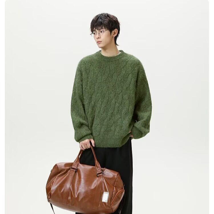 1506-1/MD5851高品质/P58马海毛绿色毛衣男款慵懒风格穿搭潮牌，男装针织衫/毛衣，星座1506-1