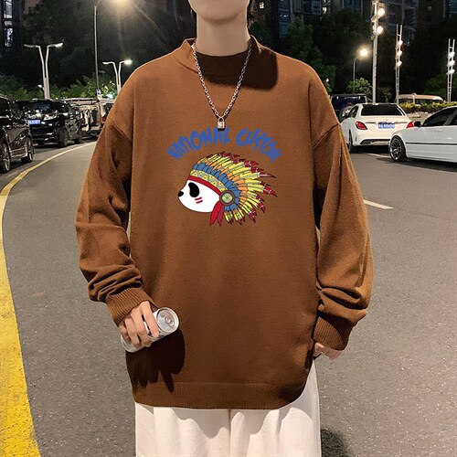M18196-P45 加绒款-P65半高领毛衣男士大码针织衫男毛线衣男图片
