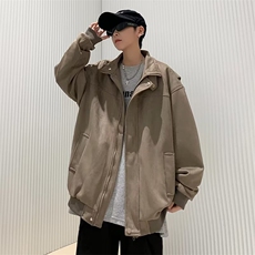 美式新款麂皮外套休闲时尚潮流百搭男春秋港风宽松夹克男JKK05，男装夹克，星座1116A-1（原606A）