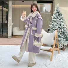 【新款】蝴蝶结皮毛一体外套2C115-2363-P245-K638，女装棉衣/棉服，2C115