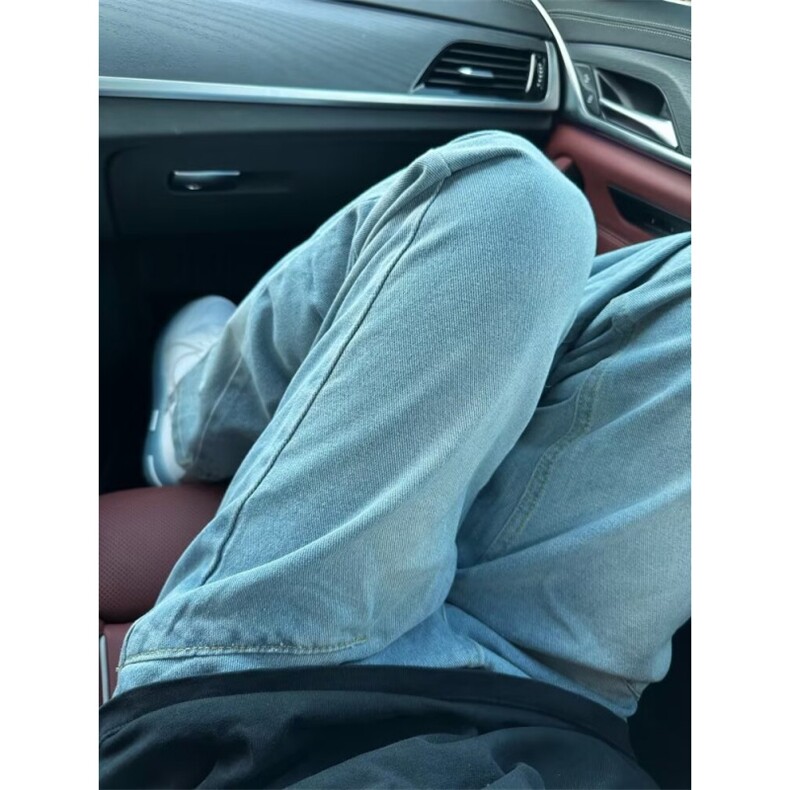 星空纹牛仔裤男夏季薄款美式复古微喇裤宽松直筒裤子NK7056,男装牛仔裤,星座1116A-1（原606A）