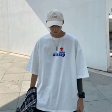 T恤慵懒百搭气质青年潮流ins常规圆领ins文艺男短袖上衣W146-P20，男装T恤，星座412-2