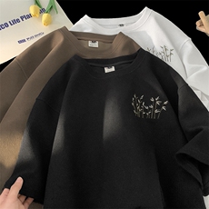 刺绣高转化短袖t恤男夏季复古宽松休闲416B-1-DT872-特P25限39，男装T恤，星座416B-1